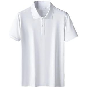 Dvbfufv Mannen Korte Mouw Polo's Shirts Mannen Zomer Business Shirt Mannen Ademend Oversized T-shirt Tops, Wit, XL