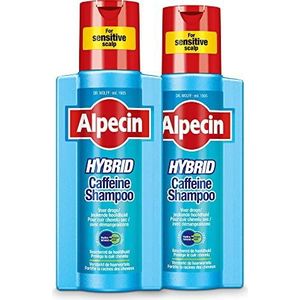 Alpecin Hybrid Shampoo 2x 250ml | Natuurlijke haargroei shampoo voor gevoelige en droge hoofdhuid | Energizer voor sterk haar | Haarverzorging voor mannen | Made in Germany