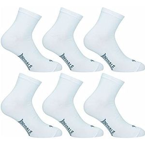 Lonsdale Quarter 6 paar sokken boven de enkel, uitstekende kwaliteit katoen (wit, 35-38)