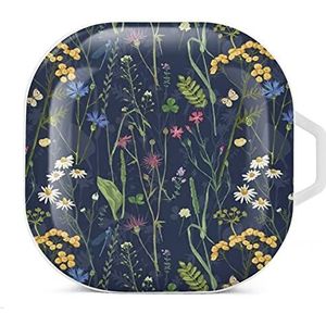 Schoonheid Bloemen Oordopjes Hoesje Compatibel met Samsung Hard Shell Beschermhoes Wit-Stijl