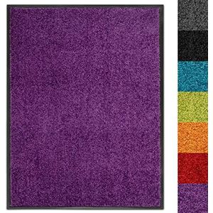 Schoonloopmat Use&Wash | Deurmat schoonloopmat voetmat | Hoogwaardige velours stapel | vele kleuren en maten (✂ 90 x 100 cm, paars)