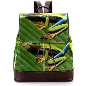 kleurrijke snelle boomkikker gepersonaliseerde casual dagrugzak tas voor tiener, Meerkleurig, 27x12.3x32cm, Rugzak Rugzakken