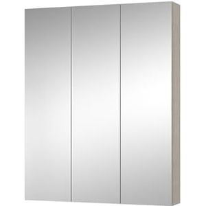 Vicco Spiegelkast Arianna 80 x 100 cm, greige, moderne badkamerkast met 3 deuren