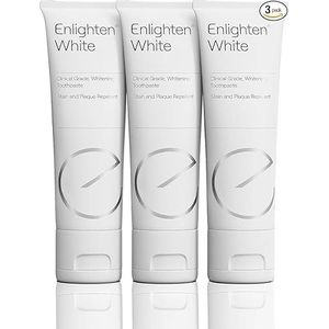 Enlighten White - Fluoride Whitening Tandpasta, 75 ml - Geavanceerde Glazuurbescherming en Vlekverwijdering, Herstelt Glans en Verbetert Kleur, Aanbevolen door Tandartsen - 3 Stuks