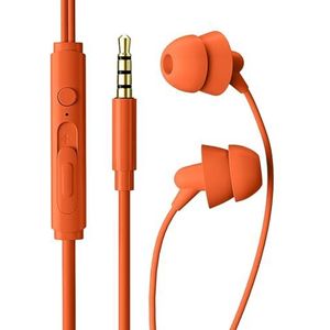 Qiebenav In-ear bedrade oordopjes telefoon benodigdheden zeker hier is een producttitel voor oortelefoon hoofdtelefoon met microfoon stereo geluid diepe bas vervormingsvrije lijnbediening oranje