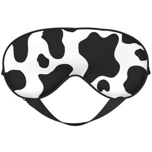 Zwart-wit dubbelzijdig oogmasker met koeienprint, slaapmasker voor dames en heren, zachte en comfortabele blinddoek voor op reis