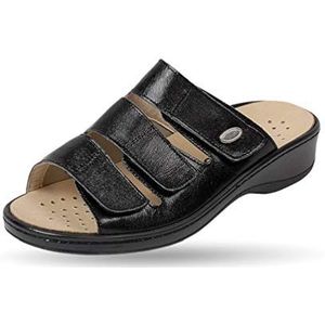 Weeger Pantolette 14432 damessandalen van leer, zwart, maat, Blanco Y Gris, 37 EU