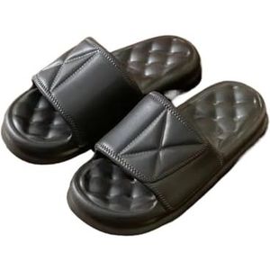 Non-slip Bathroom Slippers,Soft Slippers,Indoor And Outdoor Platform Pool Slippers Shower Slippers (Color : Black, Size : 43-44)