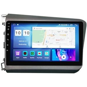 9 Inch Touchscreen Voor Honda Civic 2012-2015 Android 12 Autoradio GPS Navigatie Ingebouwde Draadloze CarPlay Android Auto RDS DAB DSP WiFi 4G SWC Achteruitrijcamera + Spiegellink (Size : M500S - 8 C