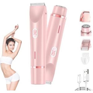 Ezme Razor, The Trimmie 2.0 van Ezme, 2-in-1 elektrisch scheerapparaat, vervangbare messen, waterdicht, nat/droog gebruik voor gezicht, benen, bikini en oksels (roze)