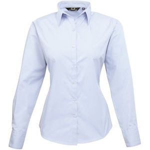 Premier Fitness Dames Poplin blouse met lange mouwen, lichtblauw, 50 NL