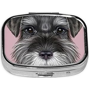 Mini vierkante pillendoos, medicijnorganizer, draagbare EHBO-doos, reispillendoos met 2 vakken, kleine pillendoos voor zak of portemonnee