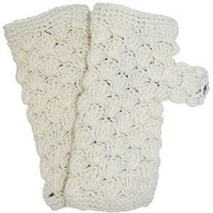 Gheri Winter Chunky Wool Diamond Pattern Fleece Gevoerde Lange Vingerloze Handwarmer Wanten Handschoenen, A, Eén maat