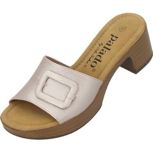 Palado - Sila Sahin - Sandalen - Champagne - Comfortabele Pantoffels met Blokhak