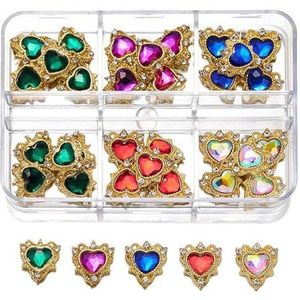 Water diamanten, nagels, nagels, juwelen Hotfix strass steentjes AB flatback kristal veelkleurig meerdere maten 12 raster doos nail art(50)