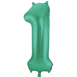 Folat - Groene Metallic Mat Folieballon Cijfer 1-86cm