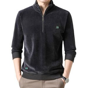 Herensweater met halve rits | Alpaca-trui voor heren voor winterwarmte,Huidvriendelijke herentrui in effen kleur voor paardrijden, hardlopen, wandelen, winkelen
