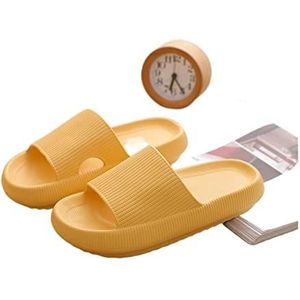 Dames sandalen en pantoffels Mode Persoonlijkheid Slippers Vrouwelijke Zomer Indoor Thuis Baden Badkamer Paar Dikke Bodem Sandalen Mannen Slippers Douche pantoffels (Color : Yellow, Size : 40/41)