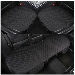 Beschermhoes Autostoel Antislip Autokussen Zonder Rugleuning Vier Seizoenen Universele Driedelige Set Auto-interieur Stoelaccessoires(Black)