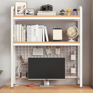 Bureaublad Planken Organiser, Computerbureau, boekenplank, for thuiskantoor, studentenhuis, diverse maten, zwart/wit(White,75 * 20 * 98cm 2 layers)