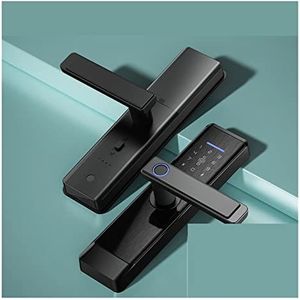 Smart Lock, Smart Door Lock Tuya APP Vingerafdruk Digit Intelligence Elektrisch 5 Ontgrendelingsmethode Ondersteuning 8 Taal Stem,voor Slaapkamer Hotel Kantoor Appartement(22x170)