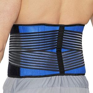 Neotech Care - Neopreen rugbrace - lumbale ondersteuning met stevige compressie trekbanden met dubbele riemen - Blauw - XXL