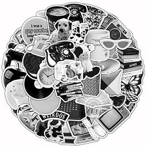 60 stuks zwart wit vintage stickerset, graffiti, waterdichte stickers, decoratie voor scrapbooking, skateboard, laptop, mobiele telefoon, koffer, helm, motorfiets