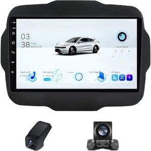 Android autoradio 2 Din geldt voor Jeep Renegade 2014-2018 met Draadloze Carplay Android Auto GPS Navi WiFi 9 inch met Bluetooth ADAS DVR+ Achteruitrijcamera/Stuurwielbediening(X2)