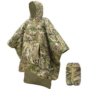 UBOHUZ Camo deken waterdichte isolatie poncho winter warme voering voor outdoor camping wandelen jacht survival noodslaapzak voor wandelen (kleur 2)