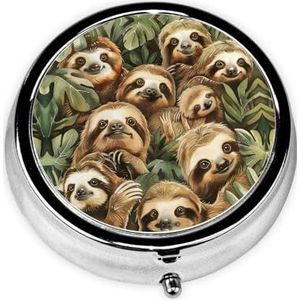 Ronde pillendoos draagbare medicijndoos voor reizen pillendoos, past zakken portefeuilles