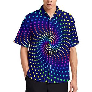 Abstracte regenboog Hawaiiaanse shirt voor mannen zomer strand casual korte mouw button down shirts met zak