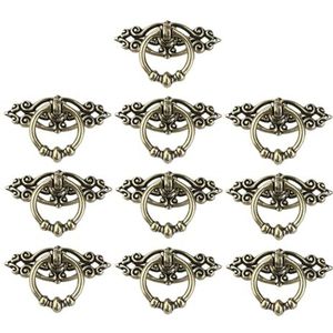 Lade Knoppen 10 Stuks Vintage Keukenkast Kast Dressoir Deur Lade Ring Handgrepen Knoppen (Antiek Messing)