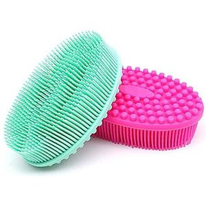 2 Stks Siliconen Bad Body Borstel Exfoliërende Terug Scrubber Gezichtsreiniging Borstel Zachte Massage