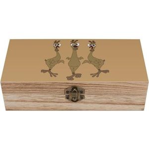 Updown bruine kip houten kist met deksel opbergdozen organiseren juwelendoos decoratieve dozen voor vrouwen mannen