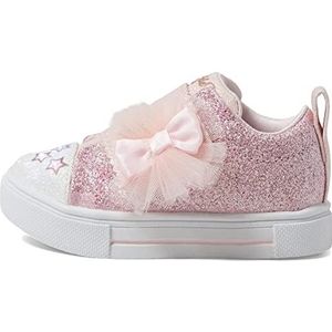 Skechers Kids Girls Toes Twinkle Sparks-Glitter Gems Sneaker, Rose Gold, 7 Toddler