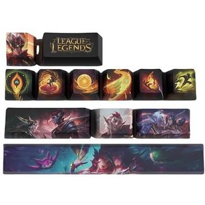 PHJEDXCM LOL toetsenborddoppen PC Gaming Mechanische Keycap Numpad Enter Keycap Aangepaste Keycaps Laser Gegraveerd Laser Gegraveerd met Elk Portret Passief en Skills Fit met Elk Mechanisch
