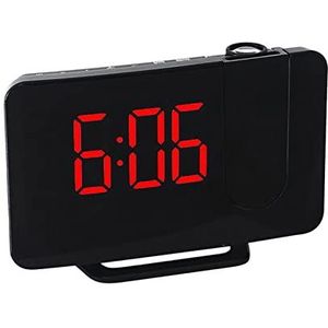 Chesoon - Digitale Wekker - Rood - LED-projectie met FM-radio en USB-oplader