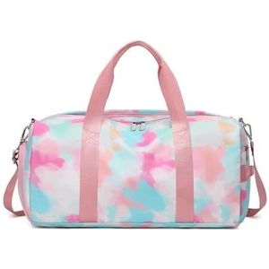 Weekend Reistas Sport Gym Tas voor Meisjes Vrouwen Tiener Duffle Bag Reizen Droog Natte Scheiding Enkele Schouder Slung Yoga Fitness Opvouwbare Tas Reistas, Polyester Blauw, Eén maat