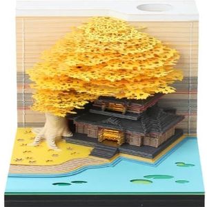 MYBAQ, 3D Tree House Artsy Pads Kalender, Tijdstuk Kalender 2024, 3D Memo Pad met Pen Houder met Licht, Creatief Boomhuis Sculptuur Cadeau voor Kunstenaars en Studenten