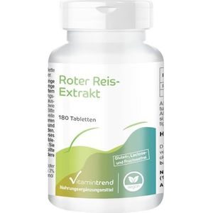 Rode Rijst extract tabletten - Veganistisch - 2,95mg Monacolin K per tablet - 180 tabletten - Made in Germany - ! VOOR 6 MAANDEN ! | Vitamintrend®