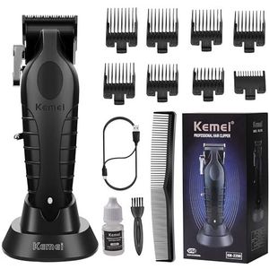KEMEI 2296 Professionele Tondeuse voor Mannen Koord / Draadloze Haar Snijden Kits, Haar & Baard Trimmer, T Blade Kapper Clippers met USB Oplaadbare Gift voor Mannen