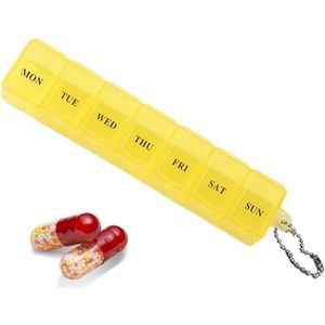 Pillendoosjes Organisatoren 7 Dagen, Transparante medicijnorganizerdoos, Stijlvolle medicatie-organizer, stofdichte pillenorganizer voor zak, visolie, medicijnsupplementen