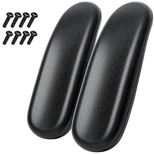 kwmobile 2x vervangende armleuning - Armsteunen voor bureaustoel van PU - Universele pads - Steun voor armleuningen in zwart