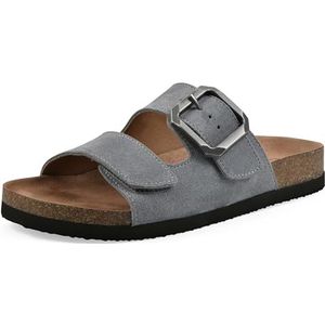 WHITE MOUNTAIN Hayloft platte sandaal voor dames, Blauw Framboos Suede, 36 EU