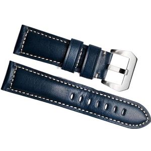 dayeer Echt Koeienhuid Lederen Horlogeband voor Panerai PAM111 441 Retro Man Horlogeband Polsband 20mm 22mm 24mm (Color : Retro Blue Silver, Size : 20mm)