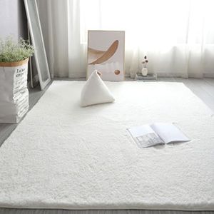 Luxe Fluffy Shag Lounge Area Rug Soft Touch Rug Anti Slip - Moderne Super Zachte Dikke Stapel for Slaapkamer Woonkamer Eetkamer(Off White,200 * 300cm)