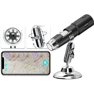 JBMBHC Draadloze Huid Analyzer Machine Dermatoscoop Hoofdhuid/Huid/Haarfollikel Detectie Testen Analyse Vergrootglas UV Huid Analyzer Professionele 1000X Gezichtshuid Detector Digitale Microscoop