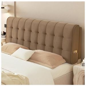 Hoofdeinde Bed Rugkussen Leesrugleuning, Wandmat, Zachte Tas Bedhoes Lendensteun Huidvriendelijke Microvezeldoek, Wasbaar(Dark brown,200x60x10cm)