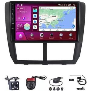 Android Autoradio Video Multimedia Speler, 9 Inch Touch Screen Radio Plug And Play Autotoebehoren met Bluetooth En Navigatie En Achteruitrijcamera Voor Subaru Forester 3 SH 2008-2012(M300S 4G+WIFI 3
