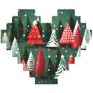 Christmas Treess legpuzzel - hartvormige bouwstenen puzzel-leuk en stressverlichtend puzzelspel